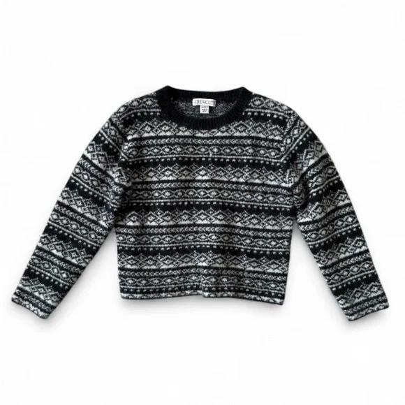 CrewCuts Girls' Fair Isle cropped sweater in Supersoft yarn | size xxs 2-3 - Picture 1 of 8